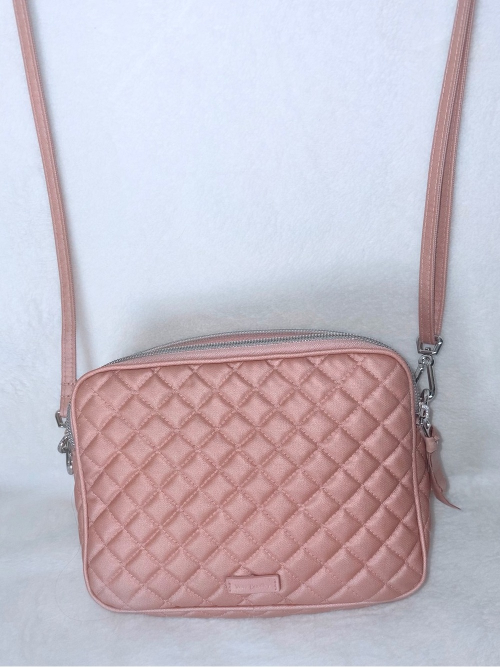 Vera Bradley Women's Cotton Evie Crossbody Purse - Light Pink & Purple Floral